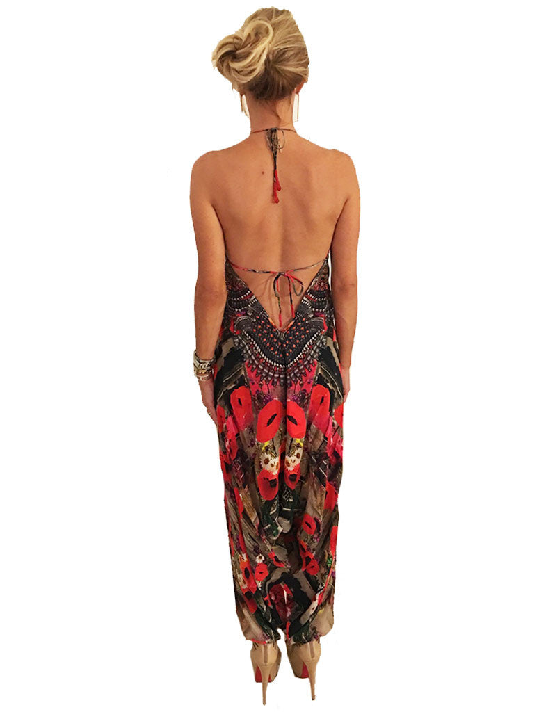 Parides Harem Jumpsuit in Melange Poppy - SWANK - Dresses - 2