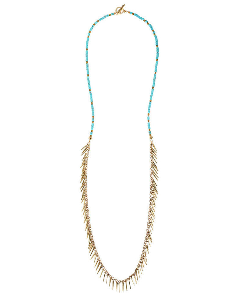 Jenny Bird Palm Rope Necklace in Turquoise - SWANK - Jewelry