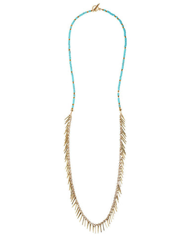 Jenny Bird Palm Rope Necklace in Turquoise