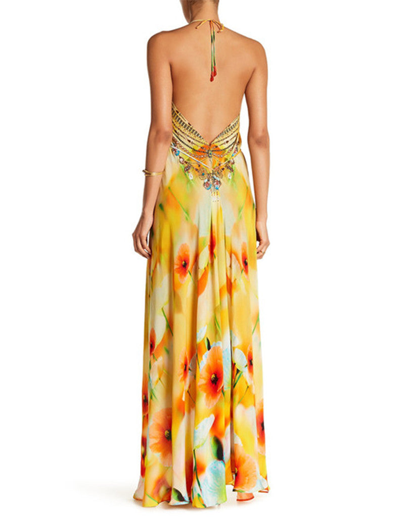 Shahida Parides Poinsettia 3 Way Style Long Dress in Creme Souffle