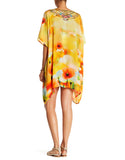 Shahida Parides California Poppy Creme Souffle 4 Way Style Medium Lace-Up Kaftan