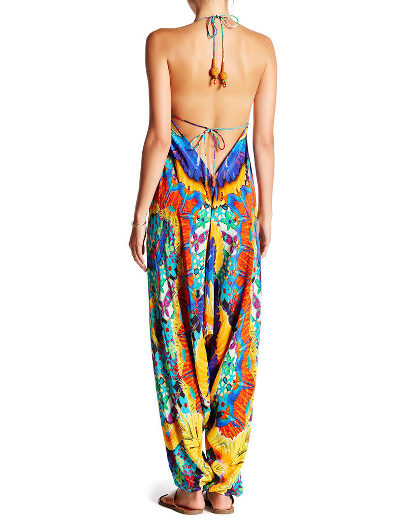 Shahida Parides Crochet Harem Jumpsuit in Papaya