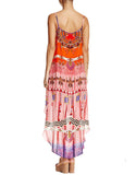 Shahida Parides Navajo High Low Dress in Red