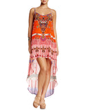 Shahida Parides Navajo High Low Dress in Red