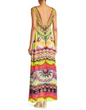 Shahida Parides Sarina Long V-Neck Maxi Dress in Yellow