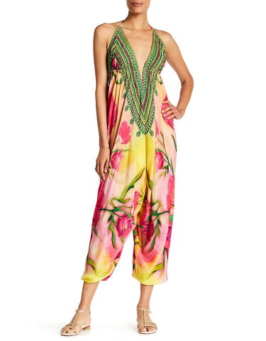 Shahida Parides Blue Jay Harem Jumpsuit in Marsala