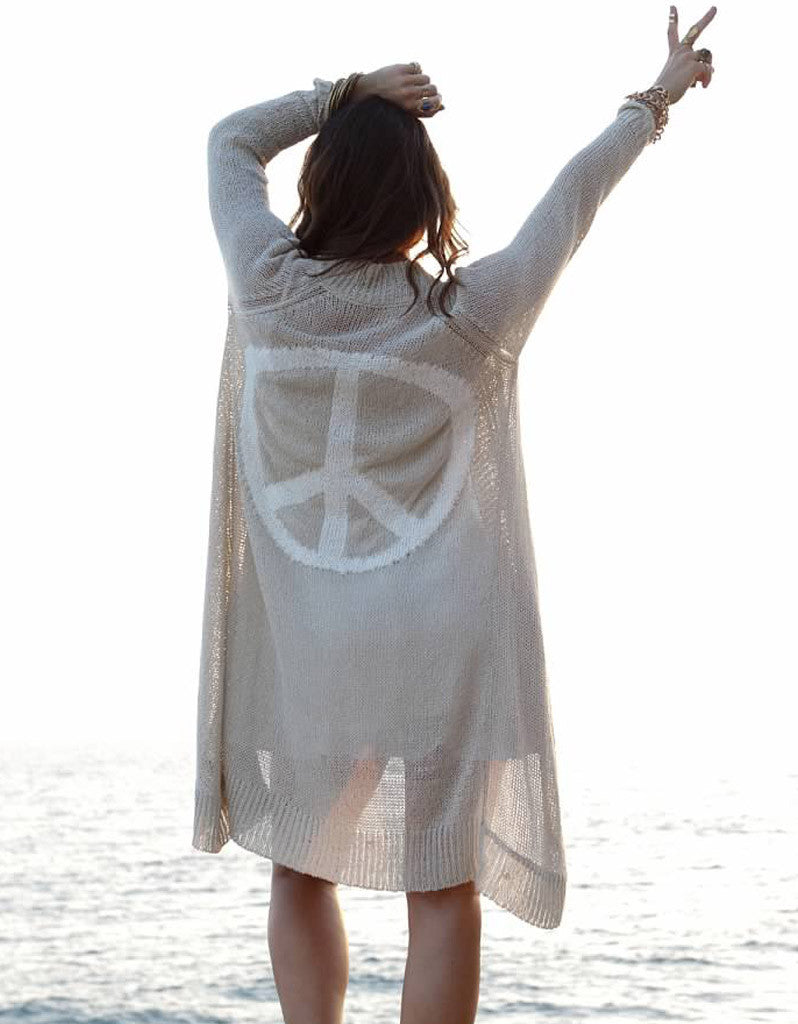 Show Me Your Mumu Big Bang Sweater in Peace Sign - SWANK - Outerwear - 1