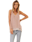 SW3 Bespoke Piper Knit Tank with Chiffon Hem - SWANK - Tops - 1