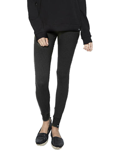 Michael Lauren Quinto Ribbed Knit Legging in Caviar