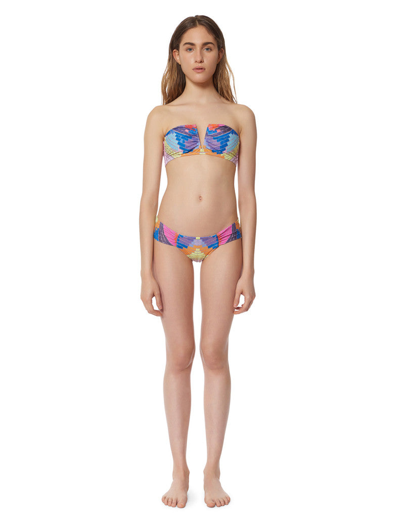 Mara Hoffman Radial Side Ruched Bottom in Lavender Gray - SWANK - Swimwear - 2