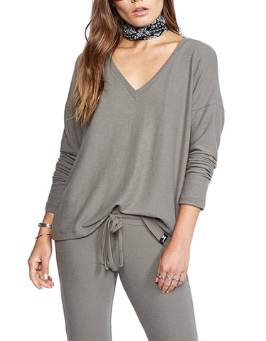 Michael Lauren Kobe V-Neck Henley w/Tail in Primrose