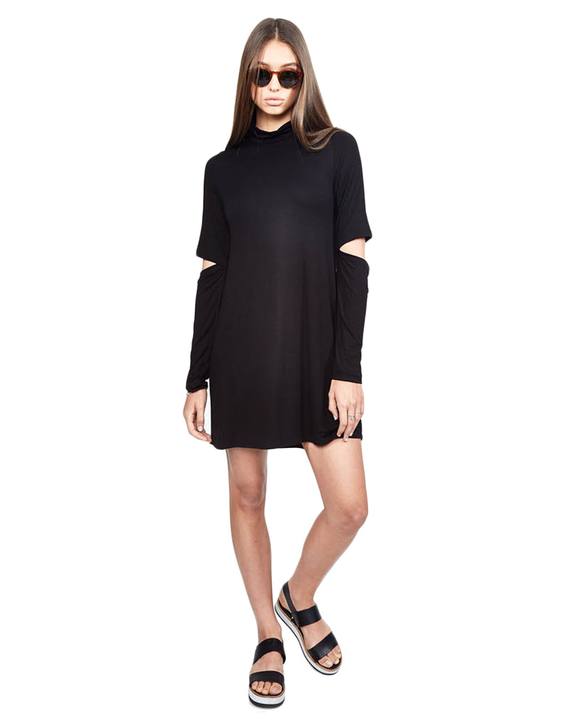 Michael Lauren Rent Mock Neck Dress w/Elbow Slits