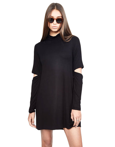 Michael Lauren Rent Mock Neck Dress w/Elbow Slits