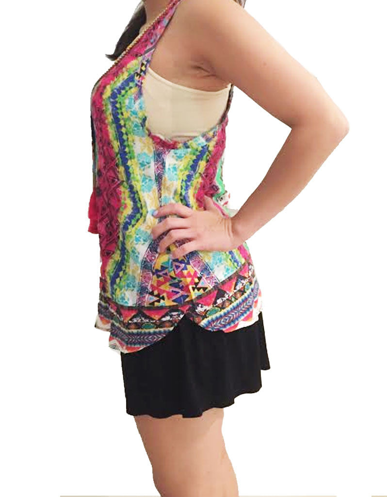 Rococo Sand Mexico Print Tank Top - SWANK - Tops - 3