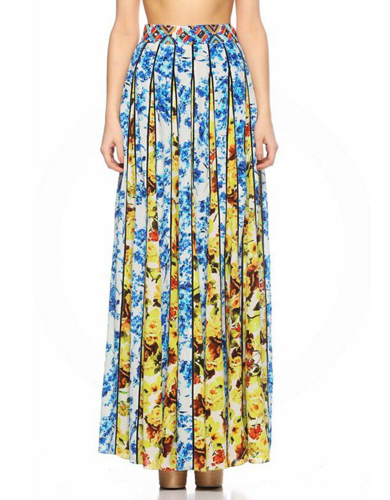 Rococo Sand Romantic Florals Maxi Skirt - SWANK - Skirts - 1