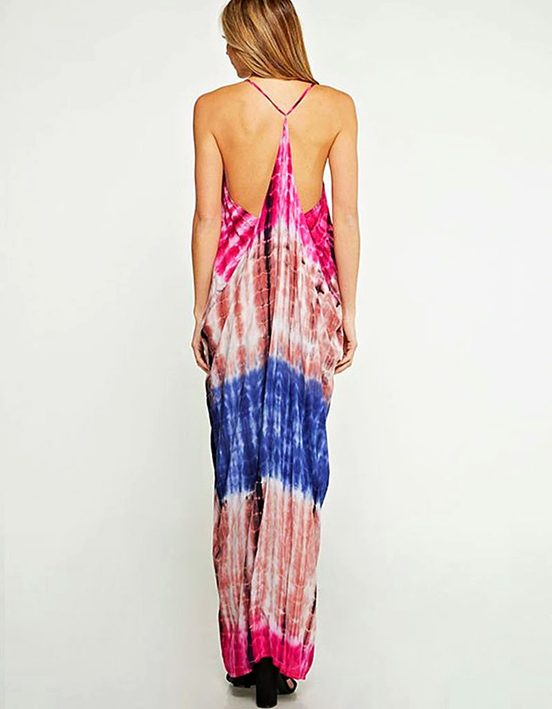 Pure Magic Tie-Dye Maxi Dress in Blue/Pink