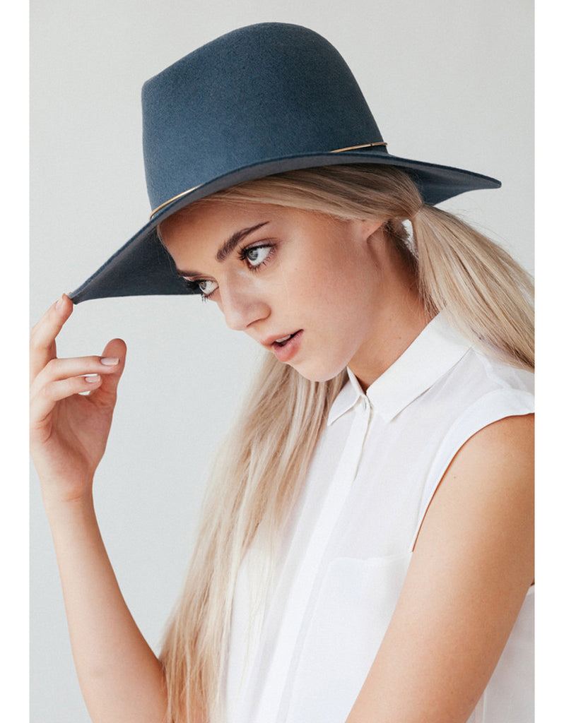 Janessa Leone Lassen Hat in Bluestone - SWANK - Hats - 1