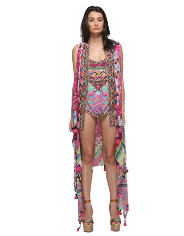 Rococo Sand White Embroidered Shorts