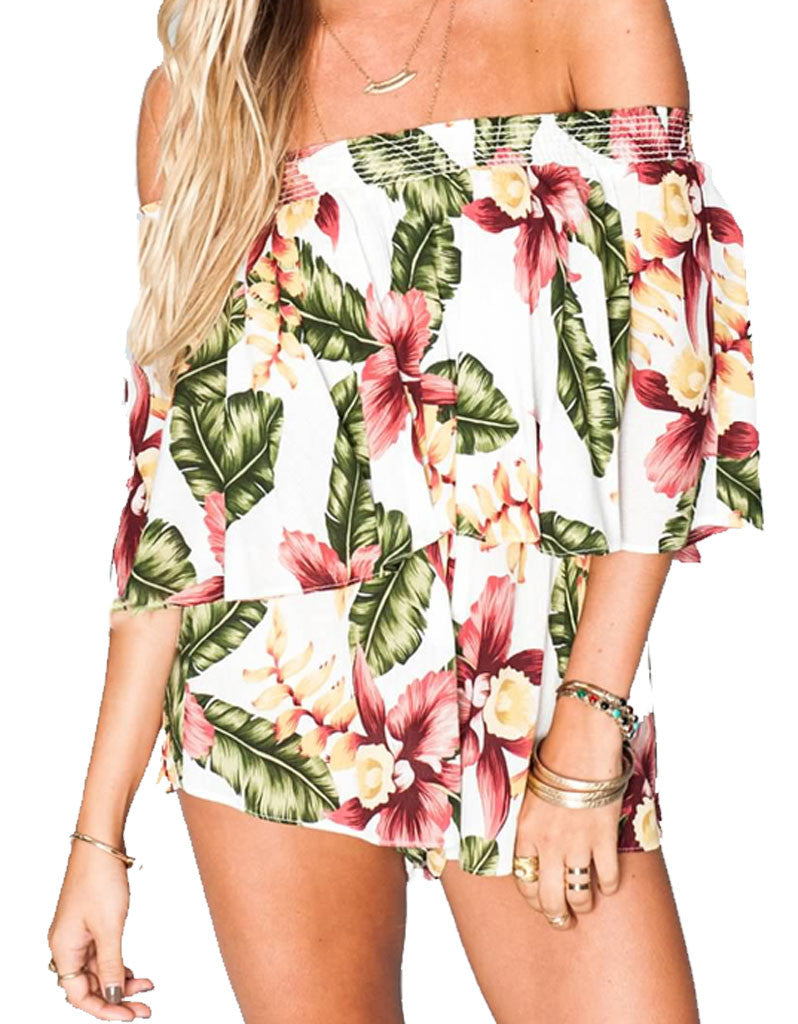 Show Me Your Mumu Rosarita Romper in Aloha Blooms Cloud - SWANK - Jumpsuits - 2