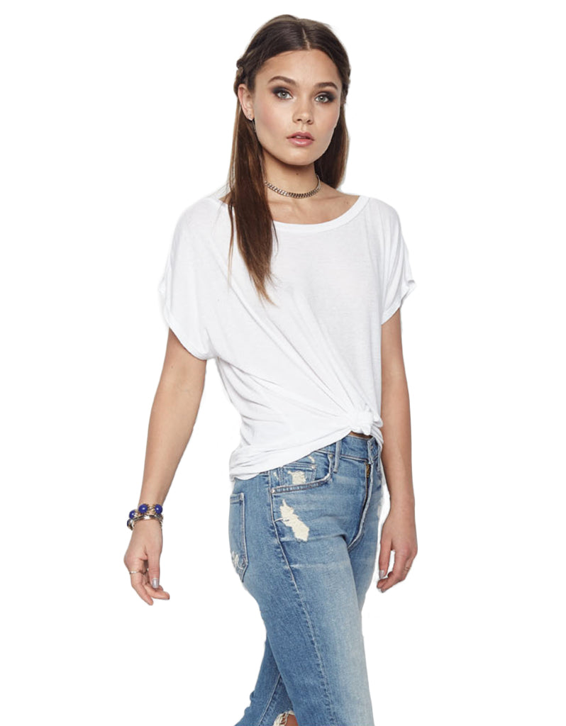 Michael Lauren Santi Off The Shoulder Tee in White