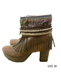 Boho Custom Made High Heel Boots - Brown - SWANK - Shoes - 11