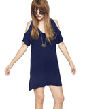 Michael Lauren Stable Open Shoulder Dress in Nightfall