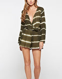 Wrap Me Up Tie Dye Romper in Army