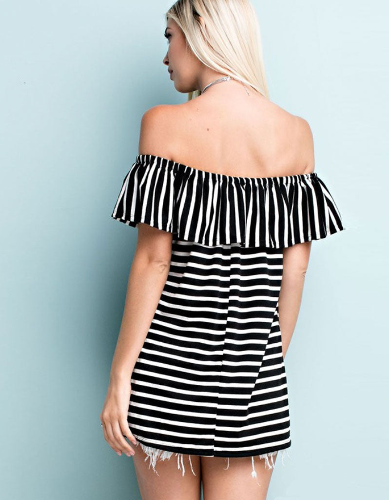 Jailbreak Striped Off The Shoulder Top