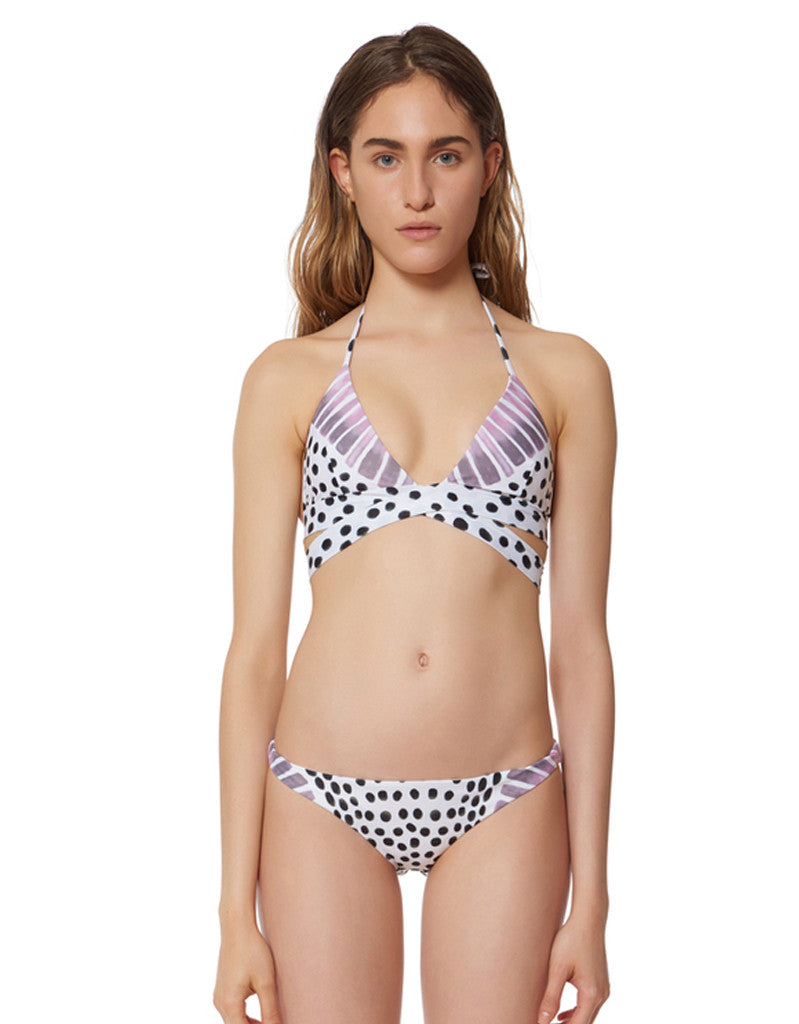 Mara Hoffman Samba Wraparound Bikini Top in White Plum - SWANK - Swimwear - 1