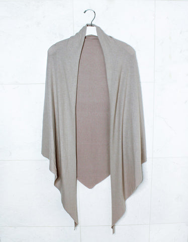 Michael Lauren Vasco Wrap Cardigan in Black Charcoal Waffle