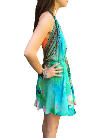 Shahida Parides Short 3-Way Style Dress in Aqua