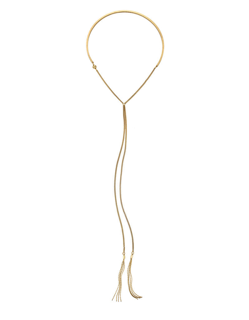 Jenny Bird Skye Lariat Necklace in Gold - SWANK - Jewelry - 1
