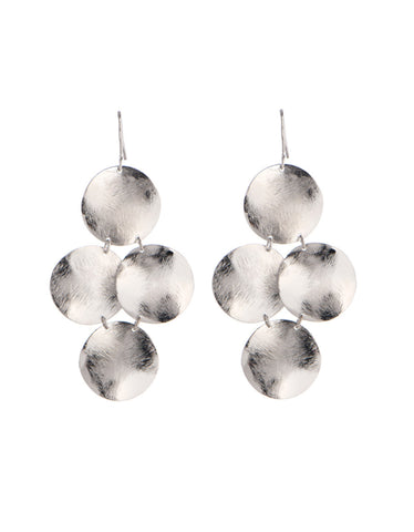 Small Disc Earrings in Silver