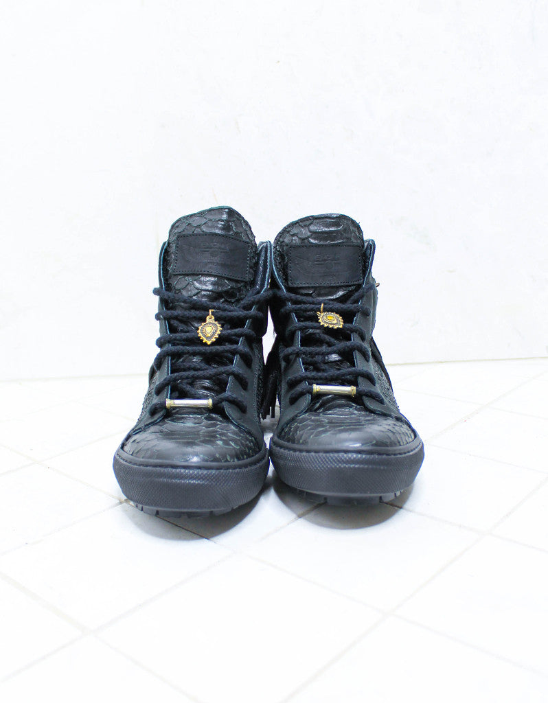 Custom Made Boho Sneakers in Black Snake | SIZE 41 - SWANK - Shoes - 3