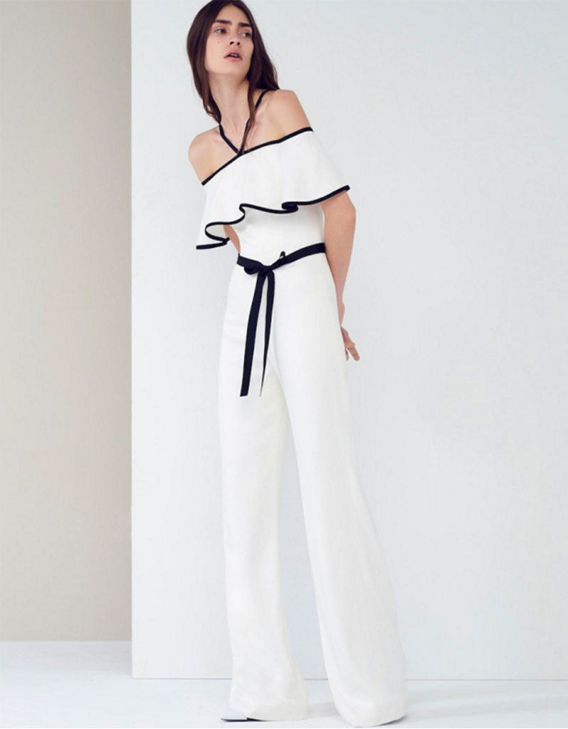 Alexis Spencer Jumpsuit in Vanilla - SWANK - Jumpsuits - 1