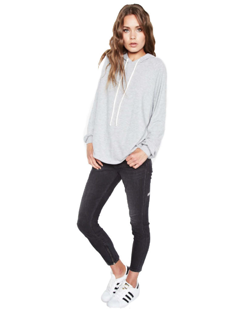 Michael Lauren Trevor Draped Pullover in Heather Grey - SWANK - Tops - 2