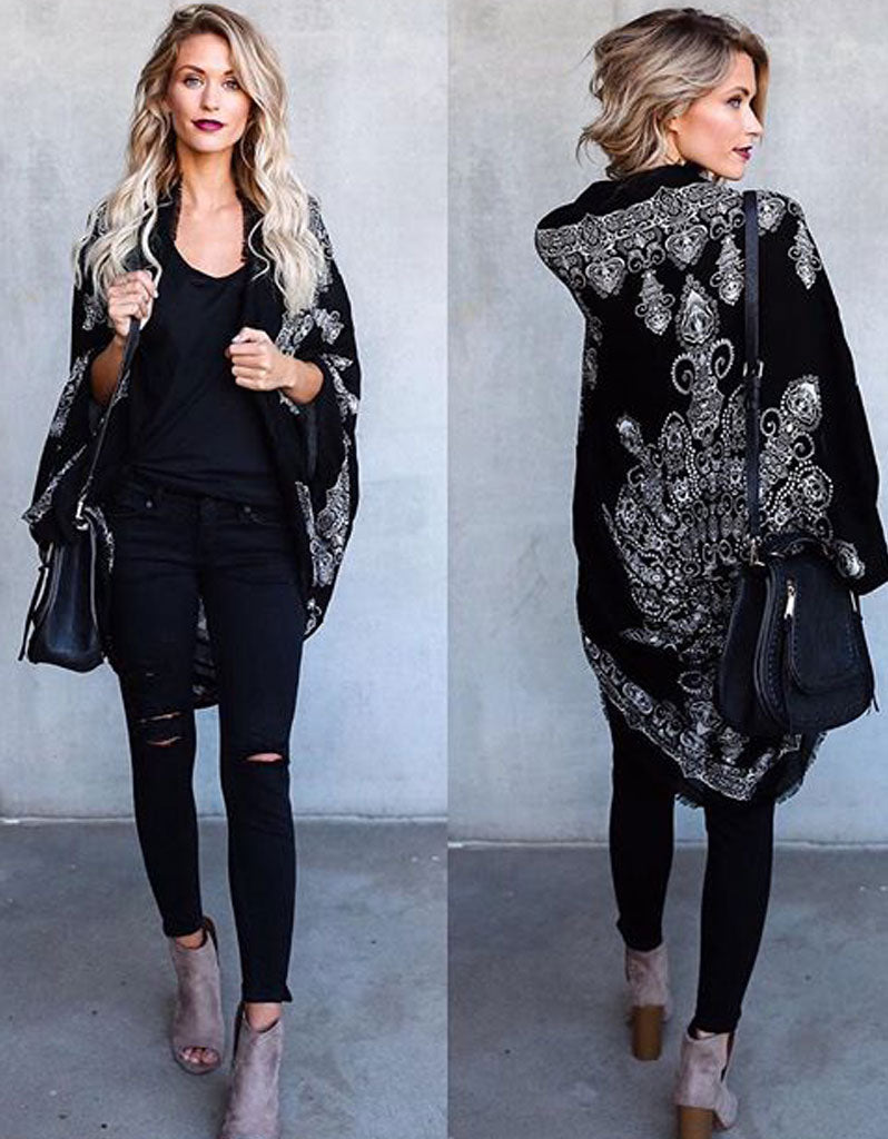 Trophy Wife Cocoon Cape in Black