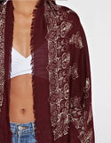 Trophy Wife Cocoon Cape in Merlot/Bone