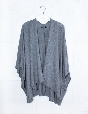 Game Changer Ombre Cocoon Cardigan in White/Taupe