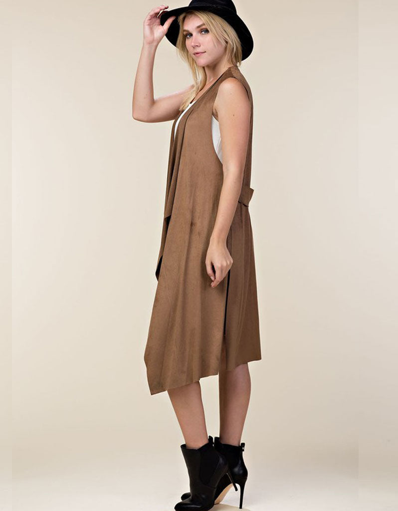 Down to Business Trench Vest in Mocha