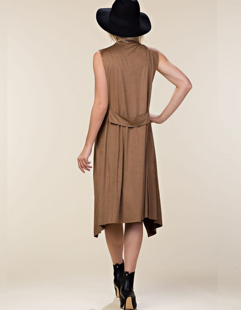 Down to Business Trench Vest in Mocha