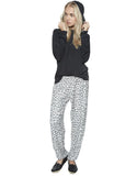 Michael Lauren Trevor Draped Pullover w/Hood in Black Burnout - SWANK - Tops - 1