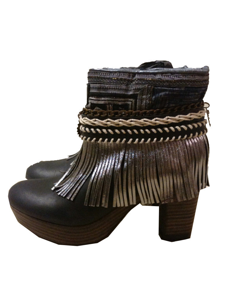 Boho Custom Made High Heel Boots - Black - SWANK - Shoes - 16