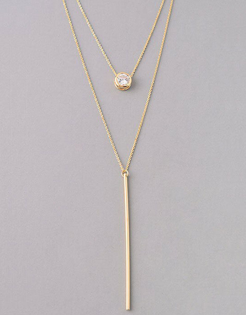 Luxe Oval Double Y Necklace in Gold