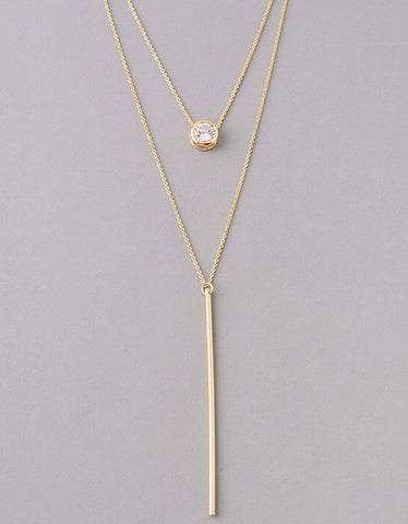 Luxe Oval Double Y Necklace in Gold