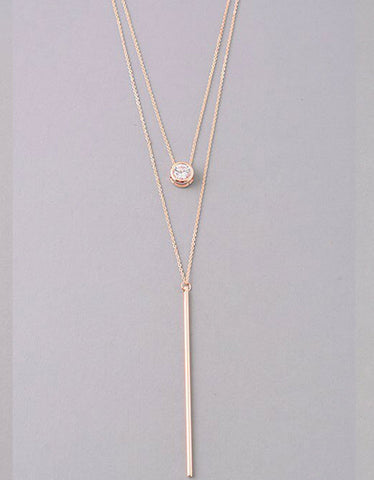 Luxe Oval Double Y Necklace in Gold