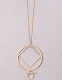 Vintage Snoot Deco Orbital Believer Necklace in Gold