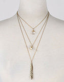 Vintage Snoot Gold Feather Necklace