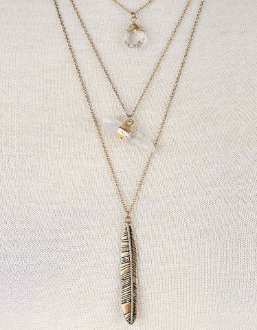 Vintage Snoot Gold Feather Necklace