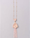 Vintage Snoot Starfringe Double Druzy Necklace in Rose Gold